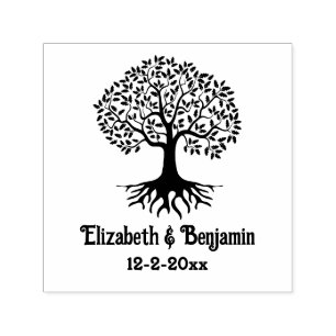 Tree of Life #7 Couple Names Date Self-inking Stamp