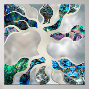 Tree of life - Abalone Shell and Pearl Poster