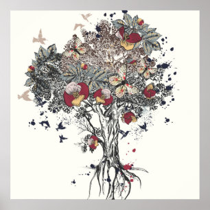 Tree of Life Abstract Art Poster