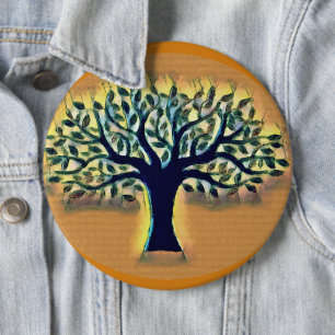 Tree of Life Abstract Nature Art  6 Cm Round Badge