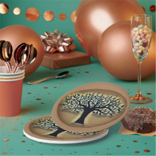 Tree of Life Abstract Nature Art  Paper Plate