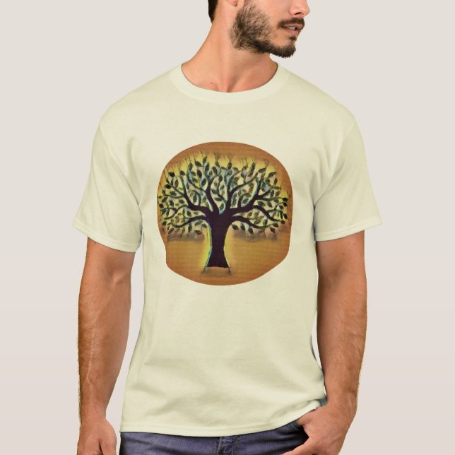 Tree of Life Abstract Nature Art  T-Shirt (Front)