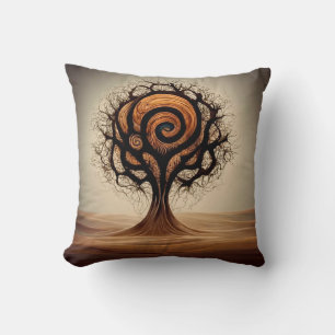 Tree of Life Ancient Rustic Throw Pillow