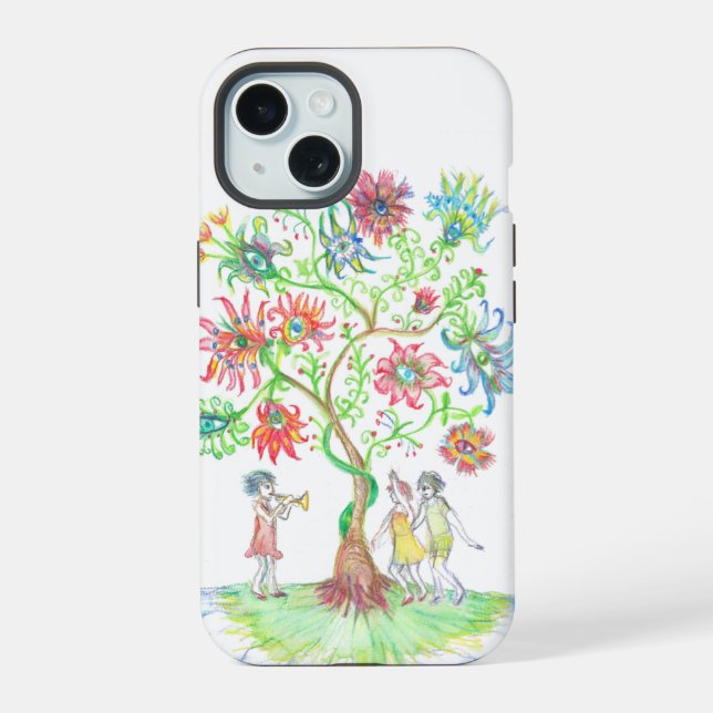 Tree of life and dancers iPhone 15 case (Back)
