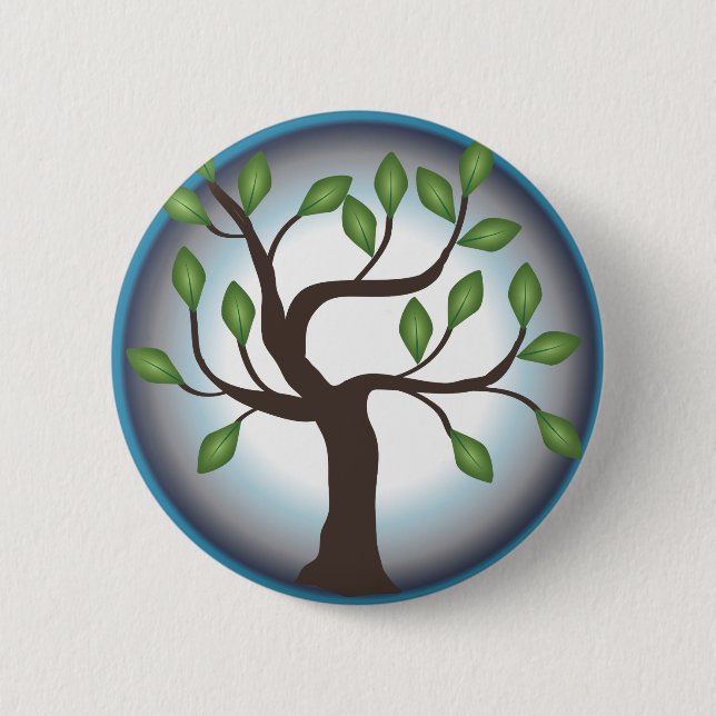 Tree of Life and Moon 6 Cm Round Badge (Front)