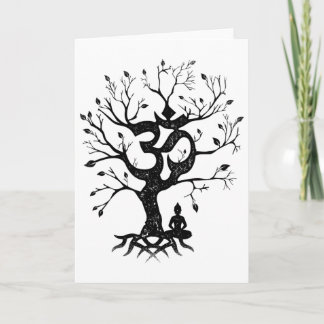 Tree Of Life And Ohm Symbol Design For Women Or Me Card