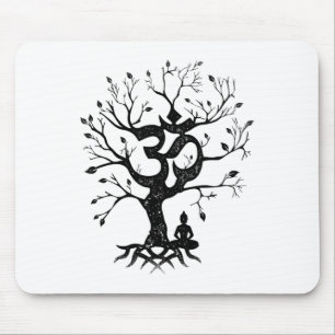 Tree Of Life And Ohm Symbol Design For Women Or Me Mouse Pad