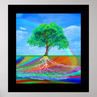 Tree of Life and Rainbow Poster