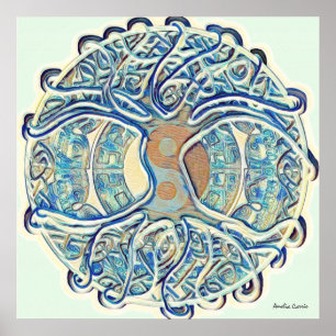 Tree of Life and Yin Yang 1-Poster Poster