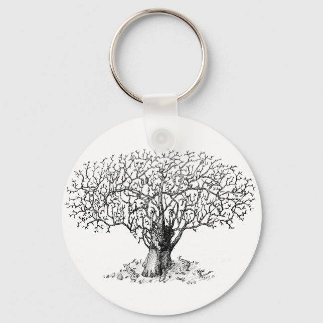 Tree of Life - animals Key Ring (Front)