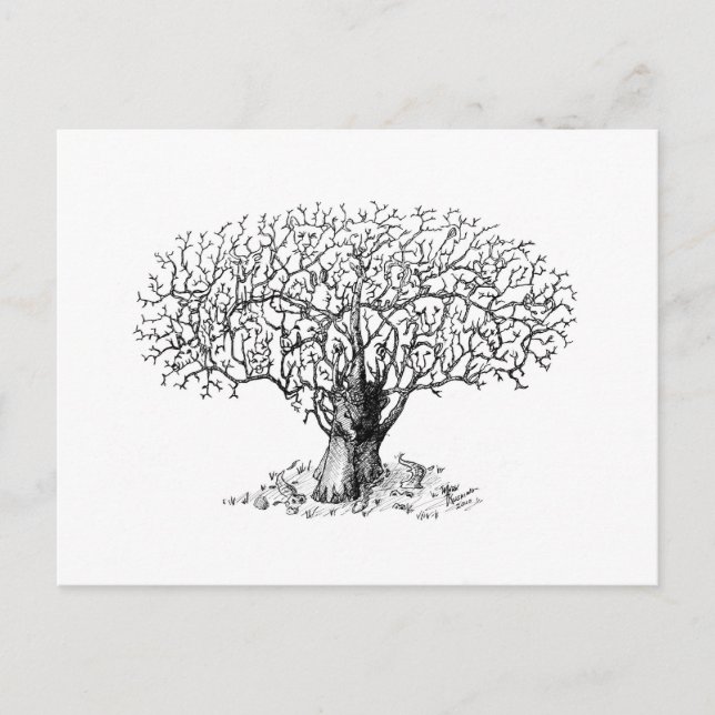 Tree of Life - animals Postcard (Front)