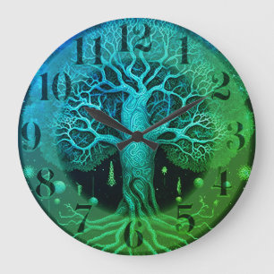 Tree of Life at Night Large Clock