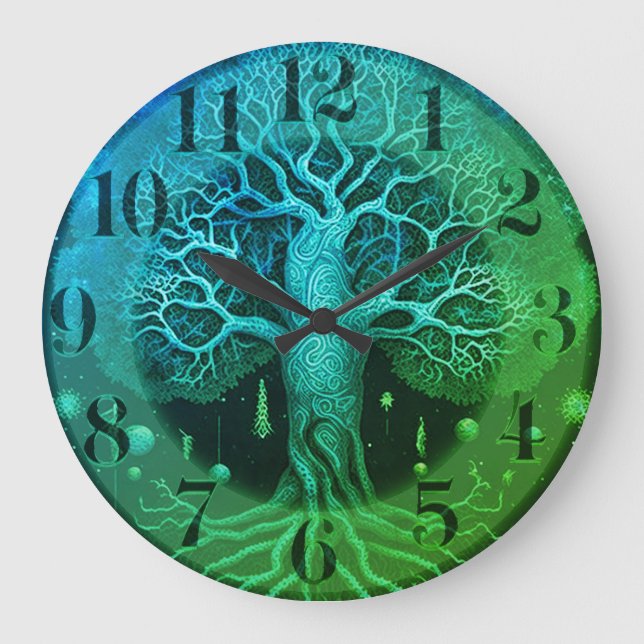 Tree of Life at Night Large Clock (Front)