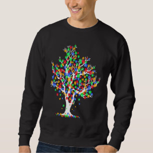 Tree Of Life Autism Awareness Month Funny ASD Supp Sweatshirt
