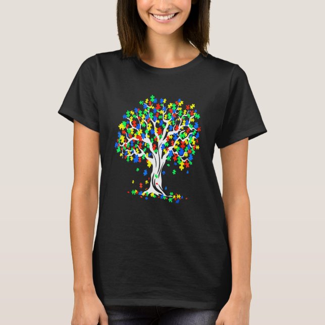 Tree Of Life Autism Awareness Month Tee Funny Asd  (Front)