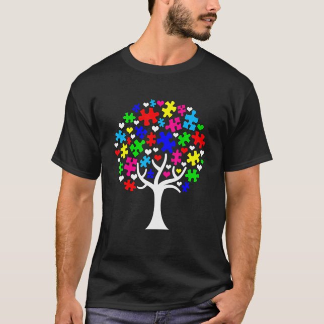 Tree Of Life Autism Awareness Month Tee Funny Asd  (Front)