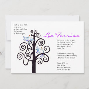 Tree of Life Baptism Christening Custom Invitation
