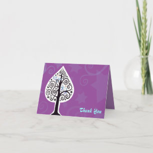 Tree of Life Bat Mitzvah Folded Thank You Card
