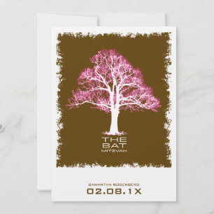 Tree of Life Bat Mitzvah Invitation in Chocolate
