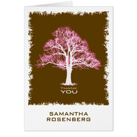 Tree of Life Bat Mitzvah Thank You Card, Chocolate Card