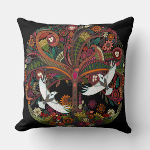 tree of life black cushion