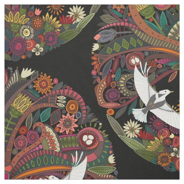 tree of life black fabric (Swatch)