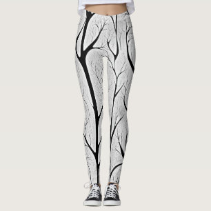 Tree of Life black & White Leggings