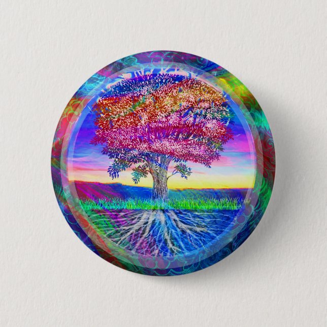 Tree of Life Blessings 6 Cm Round Badge (Front)