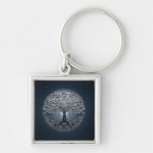 Tree of Life Blue Sky Peaceful Night Key Ring