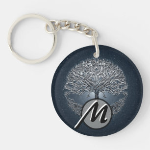 Tree of Life Blue Sky Peaceful Night Key Ring