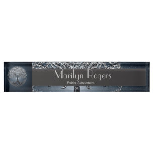 Tree of Life Blue Sky Peaceful Night Nameplate