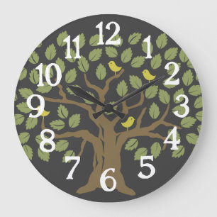 Tree of Life Botanical Minimalist Large Clock