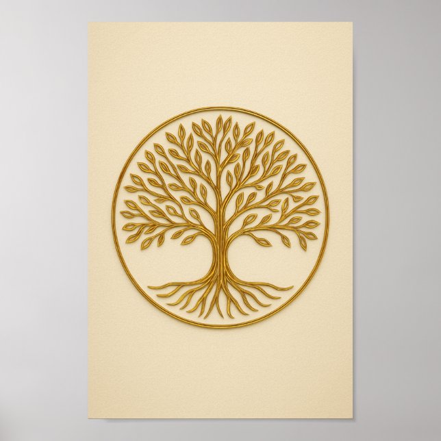 Tree of Life Bronze & Ivory Poster (Front)