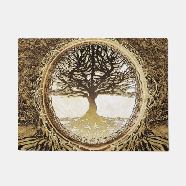 Tree of Life Brown by Amelia Carrie Doormat (Front)