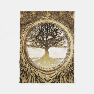 Tree of Life Brown Tree by Amelia Carrie Fleece Blanket