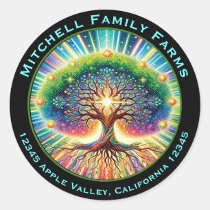 Tree of Life Business Logo Classic Round Sticker