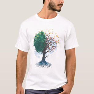 Tree of Life Butterflies Nature Art T-Shirt