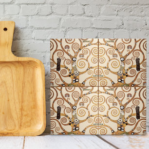 Tree of Life by Gustav Klimt Ceramic Tile