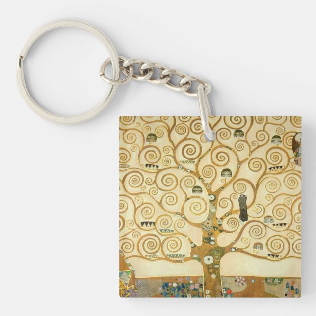 Tree of Life by Gustav Klimt Key Ring (Front)