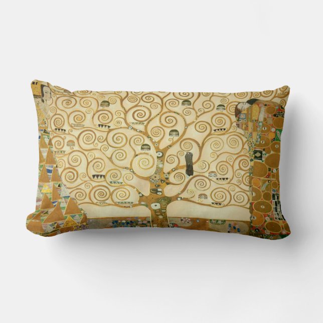 Tree of Life by Gustav Klimt Lumbar Cushion (Front)