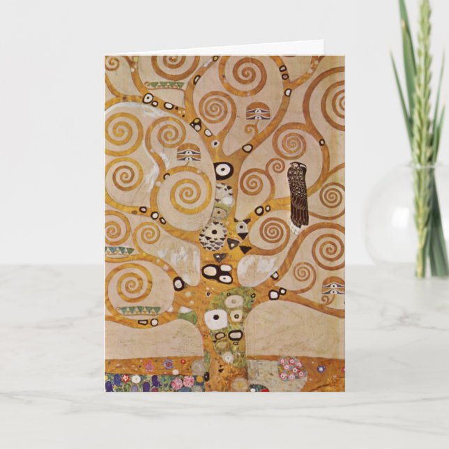 Tree of Life by Gustav Klimt, Stylised Art Nouveau Card (Front)