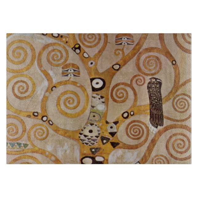 Tree of Life by Gustav Klimt, Stylised Art Nouveau Cutting Board (Front)