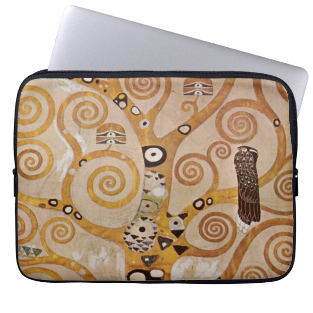 Tree of Life by Gustav Klimt, Stylised Art Nouveau Laptop Sleeve (Front)