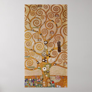 Tree of Life by Gustav Klimt, Stylised Art Nouveau Poster