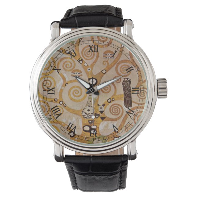 Tree of Life by Gustav Klimt, Stylised Art Nouveau Watch (Front)