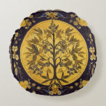 Tree of Life by kedoki black gold embroidery Throw Round Cushion<br><div class="desc">Tree of Life by kedoki black gold embroidery</div>