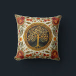 Tree of Life by kedoki Orange Green White Cushion<br><div class="desc">Tree of Life by kedoki Orange Green White</div>