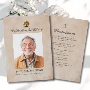 Tree of Life - Celebration of Life Funeral Photo Invitation