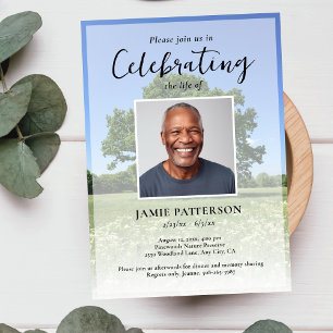 Tree of Life, Celebration of Life Photo, Funeral Invitation