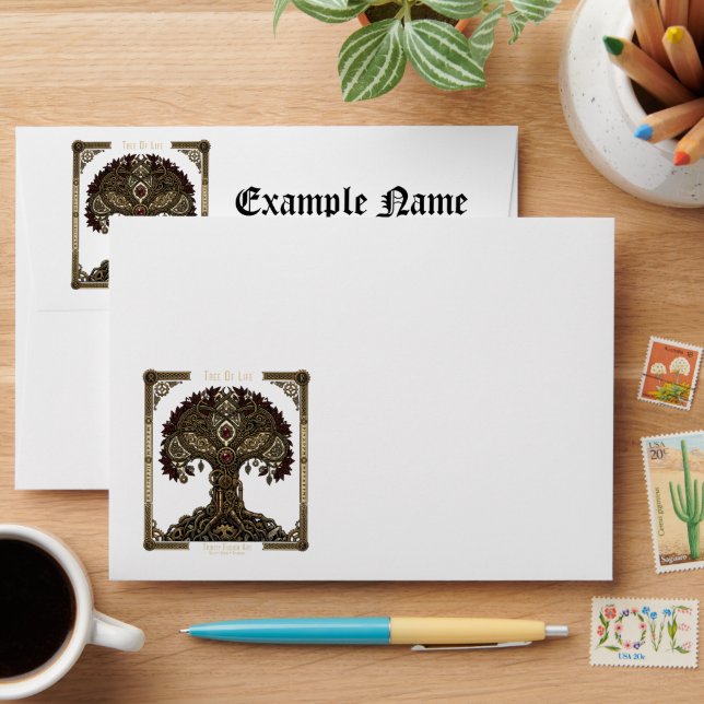 Tree of Life – Celtic Gothic Steampunk Envelope (Desk)